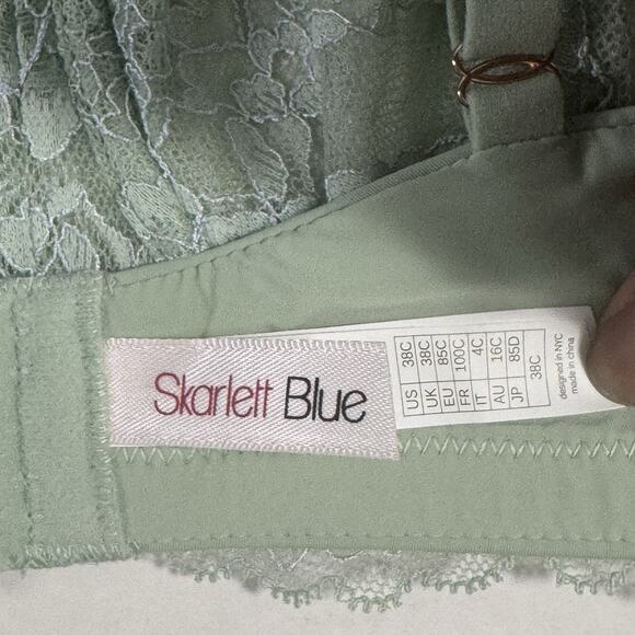 Skarlett Blue Women 38C Bra Intimates Feminine Romantic Underwire Balconette - Picture 8 of 9